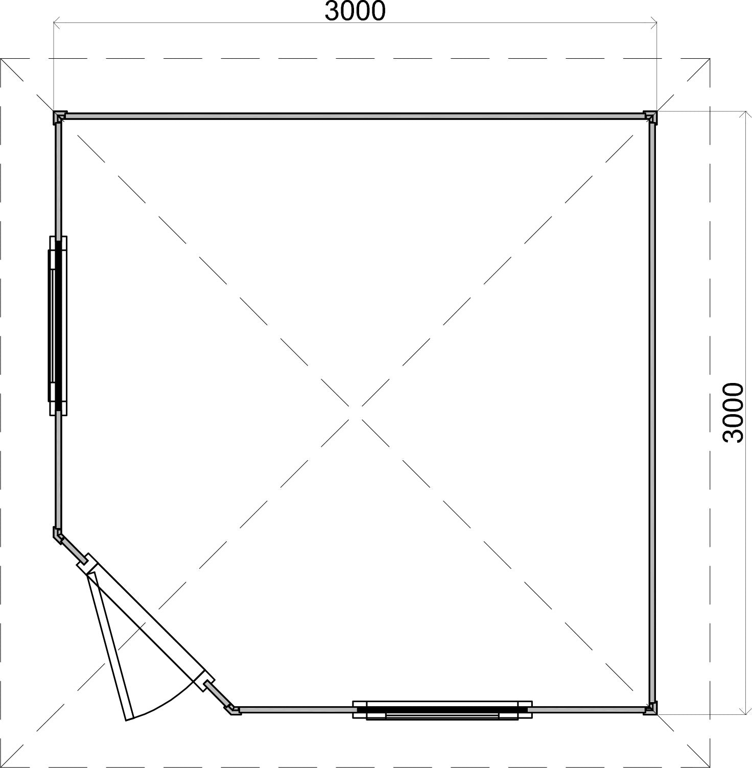 Gartenhaus Mainz 300 cm x 300 cm