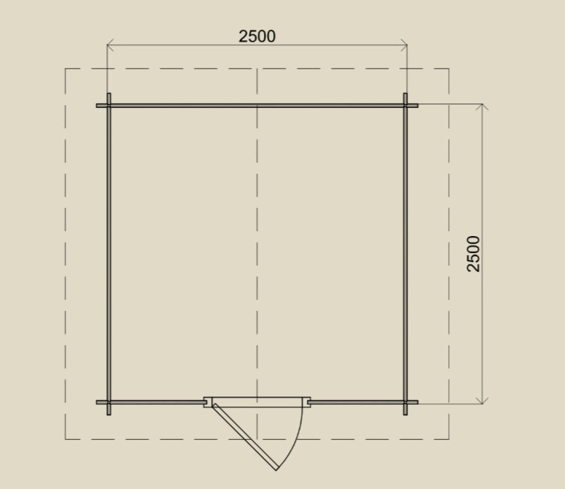 Gartenhaus Emden 250 cm x 250 cm