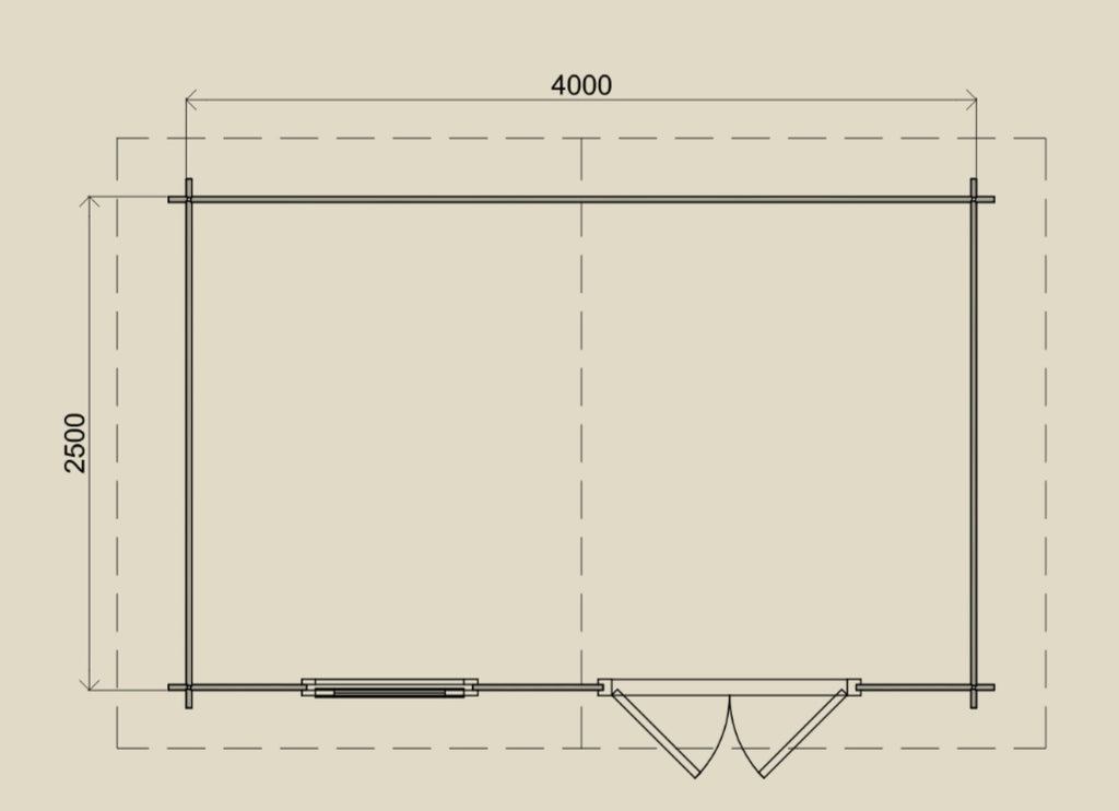 Gartenhaus Görlitz 400 cm x 250 cm