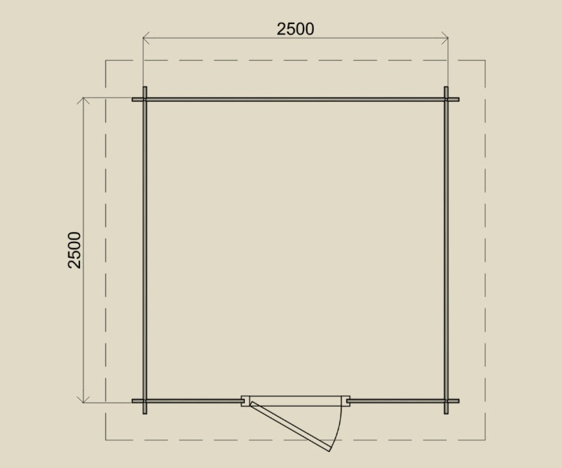 Gartenhaus Aalen 250 cm x 250 cm