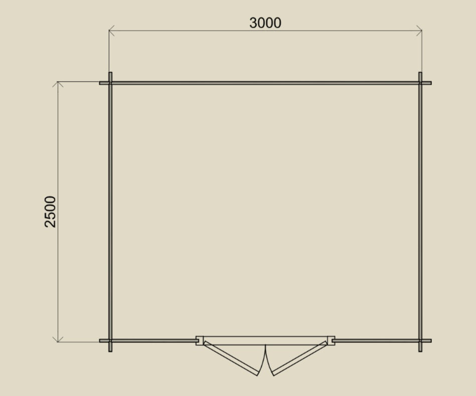 Gartenhaus Backnang 300 cm x 250 cm