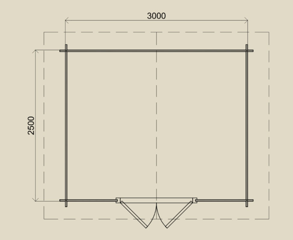 Gartenhaus Esslingen 300 cm x 250 cm